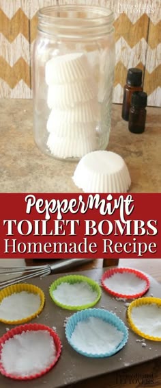 Use this DIY Peppermint Toilet Bombs recipe and tutorial to make your own fizzing toilet bombs. A natural cleaning product using baking soda and essential oils. These toilet bombs will help your toilets look clean & smell fresh. Drop one in the toilet and let it do the work of cleaning your toilet. Toilet Fizzies Recipe, Diy Fizzy Toilet Cleaner, Diy Toilet Spray Essential Oils, Diy Toilet Bombs, Homemade Toilet Bowl Cleaner Tablets, Baking Soda Cleaner, Natural Odor Remover, Baking Soda Beauty Uses, Bombe Recipe