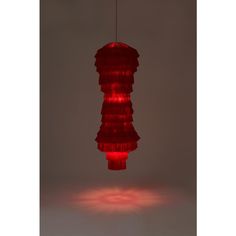 a red light hanging from the ceiling