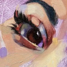 an oil painting of a woman's eye