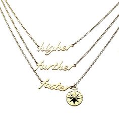 Wear your love of Captain Marvel with this attractive necklace. Three-tiered gold necklace features the words "Higher, Further, Faster" along with Captain Marvel's iconic star logo. Comes with officially licensed Marvel packaging. Marvel Necklace, Higher Further Faster, Marvel Captain Marvel, Captain Marvel Carol Danvers, Carol Danvers, Tiered Necklace, Gender Roles, Trending Necklaces, Star Logo