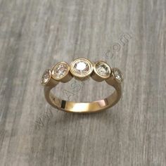 5 Stone Diamond Ring, Dual Birthstone Ring, Bezel Set Diamond Ring, 14k Gold Wedding Ring, Wedding Ring Diamond, Bridal Jewels, Stone Diamond Ring, Antique Jewelry Indian, Bezel Set Ring