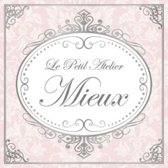 a pink and white sign that says le petit belier menu with an ornate frame