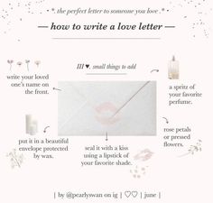 the instructions for how to write a love letter