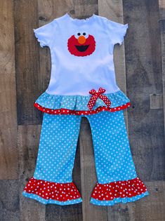 Elmo Little Girl Outfit Elmo Dress, Bug Clothing, Red And Aqua, Elmo Sesame Street, Red Knit Dress, Elmo Birthday Party, Retro Rocket, Black White Striped Dress, Elmo Birthday