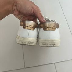 Used Condition. Ysl Sneakers Ysl Sneakers, Saint Laurent Star Sneakers, Saint Laurent Sneakers, Saint Laurent Shoes, Womens Shoes Sneakers, Shoes Sneakers, Saint Laurent, White Gold, Women Shoes