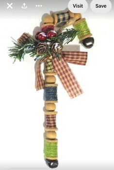 a christmas ornament made out of wine corks