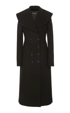 Click product to zoom Dress Outerwear, All Black Attire, Dolce And Gabbana Fashion, Black Attire, Wool Blend Coat, Global Fashion, Moda Operandi, Fashion Collection, All Black