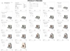 the product manual for an oven is shown in several different styles and sizes, including one with