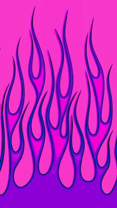 a pink background with blue flames on it