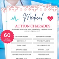 the medical action chart is shown with instructions for each patient's needs to use it