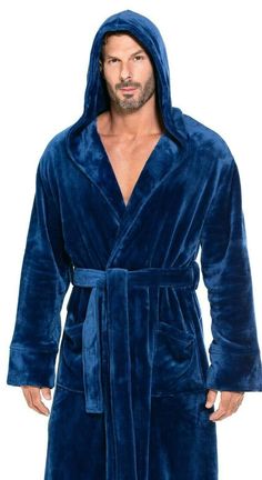 Warm and Cozy Super Soft Fleece Robe; Generously Sized, Collar: Hooded  Pattern: Solid Fleece, Super Soft, Lush and Absorbent; Nicely Stitched for Durability and Extra Elegance; Colors: Pure White, Blue, Gray and Black; 2 Side pocket for Extreme Comfort, Self Fabric Belt with Loops; Unisex, suitable for both Men and Women, better suited for Men. Please, also check our Female / Women's Fleece Robes available in Hood or Shawl variations. Size Small / Medium: Length: 45.5", Hip: 38";   Size: - Larg Embroidered Robe, Plush Robe, Embroidered Robes, Personalized Robe, Fleece Robe, Kids Robes, Soft Robes, 5 Star Resorts, Lounge Robes