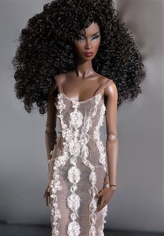 Natural Hair Doll, Barbie Wedding Dress, Diva Dolls, Big Curls, Barbie Wedding, American Dolls, Barbie Gowns