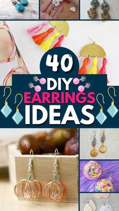 Diy Earring Charms, Diy Earring Tutorial, Eye Pin Jewelry Diy, Homemade Earrings Beads, Easy Jewelry Making Ideas Step By Step, How To Make Clip On Earrings, Making Earrings Diy Handmade Jewelry, How To Make Earrings With Clay, Making Earrings With Beads