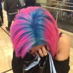 Pink And Blue Hair, Blue And Pink Hair, Beautiful Hair Color, Ombré Hair, Scene Hair, Dye My Hair, Hair Dye Colors, Rainbow Hair, Cool Hair Color