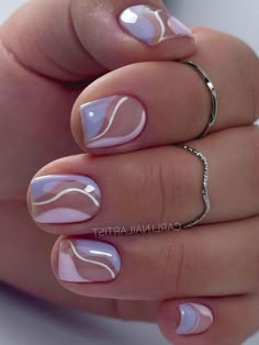 Dance Nails, Purple Gel Nails, Light Purple Nails, Multicolored Nails, Inspiration Nails, Happy Nails