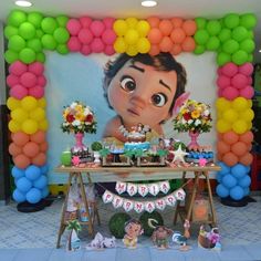 an image of a child's birthday party with balloons and decorations