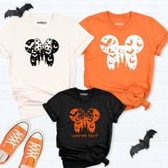 Custom Disney Halloween Shirt, Halloween Matching Shirt, Disney Halloween Shirt, Minnie Mickey Halloween Disney Halloween Fan Merchandise T-shirt, Disney Halloween Graphic Print T-shirt, Disney Halloween T-shirt Pre-shrunk, Black Disney T-shirt For Fall, Halloween Mickey Mouse Short Sleeve T-shirt, Halloween Mickey Mouse T-shirt For Disney Fans, Disney Halloween Cotton T-shirt, Casual Mickey Mouse T-shirt For Fall, Halloween Mickey Mouse Crew Neck Top