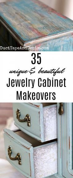 jewelry cabinet makeovers with text overlay