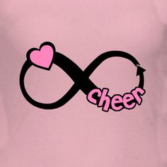 a pink t - shirt with the word cheer written on it and a heart in the middle