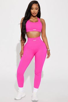 Fighter Ribbed Active Legging In Infinity Seamless - Neon Pink | Fashion Nova, Nova Sport Bottoms | Fashion Nova Hot Pink Fashion, Seamless Top, Kids Fashion Dress, Seamless Sports Bra, Ribbed Leggings, Pink Sports, Active Leggings, Seamless Bra, Athletic Leggings