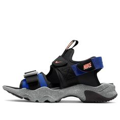 (WMNS) Nike Canyon Sandal 'Black Hyper Blue' CV5515-003 (Velcro/Women's) Blue Sandals, Nike Huarache, Stylish Sneakers, Black Sandals, Perfect Pair, Black Blue, Blue Black, Sneakers Nike, Sandals