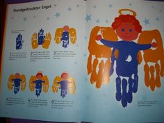 an open children's book with instructions on how to use angel wings