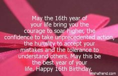 a pink ribbon with the words, may the 10th year of your life bring you