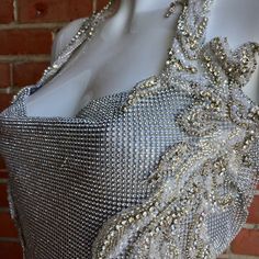 Appliqu Mesh Link Dress - Silver (Small/Medium) Bling Outfits, Dress Etiquette, Crystal Dress, Wedding Etiquette, Concert Outfits, Dress Silver, Gowns Wedding, Silver Dress, Ball Gowns Wedding