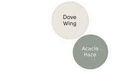 two circles that say dove wing and acacia haze