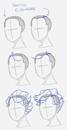 how to draw the head with different angles and hair types for each person's face