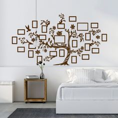 Our Wooden Family Tree will transform any ordinary wall into a beautiful spot where you can place your family photos. You may also attach pins and small nails to the wooden parts to add other personal items. The tree itself is pretty large and will stand out in the middle of the wall decoration. Then you can add the additional tree branches, picture frames and other decorations according to your taste. So that not one of our family trees will be the same. 💡 You can also reverse the direction of Wooden Family Tree, Family Tree Wall Decor, Easy Wall Decor, Niche Decor, Family Tree Wall Art, Natural Stain Wood, Wall Decor Inspiration, Wooden Family, Small Nails