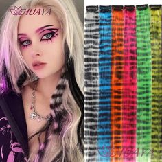 Synthetic Clip in Hair Extension Colorful Fake Hair Clip In One Piece Hairpiece For Women Y2K Colorful Hair Extensions, Y2k Colorful, Colored Hair Extensions, Hairpieces For Women, Fake Hair, Women Y2k, Clip In Hair, Colorful Hair, Clip In Hair Extensions