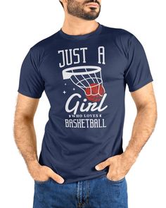 Just a girl who loves Basketball Basketball Player T-Shirt - Navy #legging #holidays #events basketball players, basketball art, basketball fondos Wallpaper Basketball, Entertainment Photography