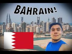 a man standing in front of a city with the words'bahrin '