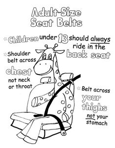 an adult size seat belt instructions for children to ride in the chair and not touch your stomach