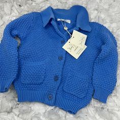 Rachel Riley London Moss Stitch Cotton Cardigan Sweater Baby’s Size 12 Months Blue Nwt Rachel Riley, Moss Stitch, Month Colors, Cotton Cardigan, Baby Sweaters, Cardigan Sweater, Kids Shirts, 12 Months, Sweater Top