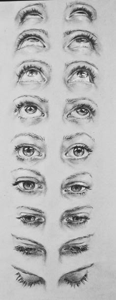 the eyes are drawn in pencil on paper