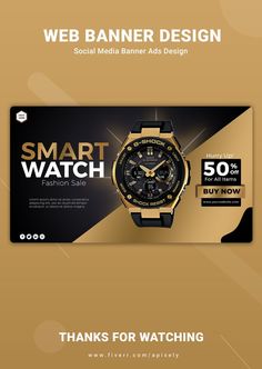 Watch Banner Post Ad Design Watch Banner Design, Website Slider Design, Watch Banner, Banner Design Website, Header Website, Shopify Banner, Website Slider, Banner Product, Product Banner