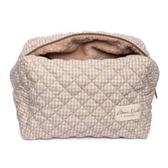 Nude Large Makeup Bag Beige Gingham, Trashy Outfits, Large Makeup Bag, Beige Interior, Nude Makeup, Gingham Pattern, Travel Organizer, Makeup Bags Travel, Purse Pouch