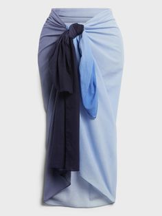 Whether you call it a sarong, a pareo or a beach cover-up, this extra-wide scarf can be worn in infinite ways.  HOW TO: Wrap it around the waist as a skirt, cross the ends and tie it at the neck like a halter dress, or use it as an impromptu scarf on your travels.  OMBRÉ: Our designers employ an intricate technique here to blend different colors and produce a gradient effect.  Length: 72" (183cm) Width: 44" (112cm) Sarong Skirt, How To Wrap, Earthy Outfits, Sheer Scarf, Summer Scarves, Sarong, You Call, Girls Night, Beach Outfit