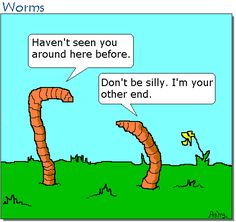 two worms are talking to each other on the same page, and one worm is saying it