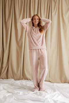 Women's Cosy Chevron Lounge Suit in Rose Pink from Pretty You London Fleece Loungewear, Lounge Suit, Best Loungewear, Shale Grey, Cozy Tops, Loungewear Luxury, A Teddy Bear, Warm Hug, Hooded Tops