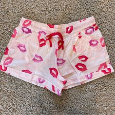 Victoria's Secret Sleep Shorts Lips Kisses Pink Red Size Medium Brand New, No Tags Measurements In Photos Color: Pink, Red Pockets Elastic Waistband With Ribbon Drawstring Lips Kiss Pink Red Valentines Day Cotton / Modal Blend From No Pet No Smoke House Summer Pajama Shorts With Pockets For Pajama Party, Pink Summer Sleepwear With Pockets, Pink Sleepwear With Pockets For Summer, Red Stretch Summer Sleepwear, Cute Red Summer Sleepwear, Red Casual Shorts For Pajama Party, Casual Red Shorts For Pajama Party, Victoria's Secret Red Summer Sleepwear, Pink Summer Pajama Party Bottoms