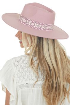 Mauve Felt Flat Brim Hat with Aztec band || Vacay outfits | vacay outfits beach | vacay outfits casual | vacay outfits tropical | vacay outfits summer beach styles | beach outfits | beach outfits women | casual beach outfit | beach outfits women vacation | beach outfit ideas | swimsuits 2022 trends | swimsuit trends | swimsuits outfits | swimsuit trends 2022 | bikini outfits | resortwear | resortwear 2022 | resortwear beachwear Vacay Outfits Summer