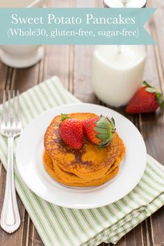 sweet potato pancakes with whole 30 gluten - free, sugar - free syrup