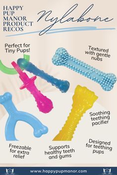 nylabone Pacifier Design, Teething Pacifier, Puppy Chew Toys, Puppy Teething, Puppy Chewing, Flavored Bacon, Puppy Supplies, Delicious Chicken, Chicken Bacon