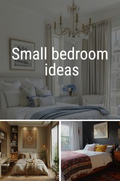 small bedroom ideas with pictures and text that reads, small bedroom ideas on the bottom