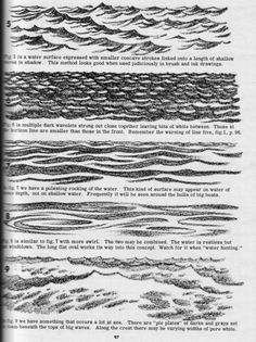 an old book with some black and white drawings on the page, which has been written in