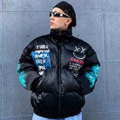 Welcome to our store, We have many kinds of premium products, and we have a fast delivery. Oversized Puffer Jacket, Oversized Puffer, Hip Hop Cap, Style Streetwear, Baseball Jacket, Print Jacket, Smile Face, Papua New Guinea, Equatorial Guinea