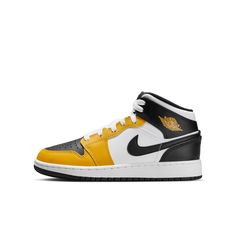 Air Jordan 1 Mid GS Big Kids (DQ8423-701) Air Jordan 1 Mid Gs, Jordan Model, Jordan Retro 1, Nike Air Jordan 1 Mid, Yellow Ochre, Air Jordan Sneakers, Air Jordans Retro, Air Jordan 1 Mid, Grade School